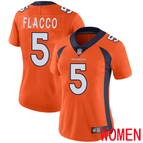 Women Denver Broncos #5 Joe Flacco Orange Team Color Vapor Untouchable Limited Player Football NFL Jersey->women nfl jersey->Women Jersey